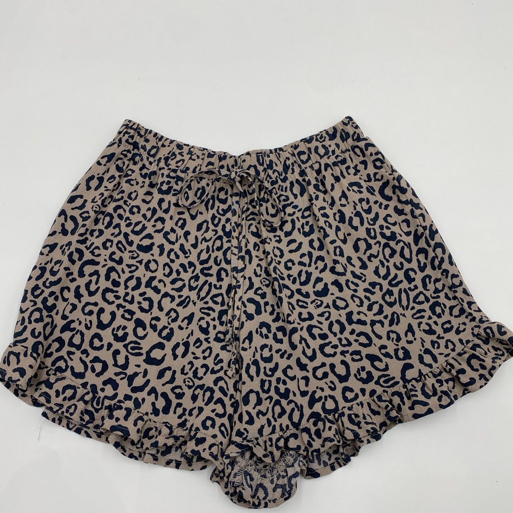 American Eagle loose tie shorts size XS dark clay and black print
